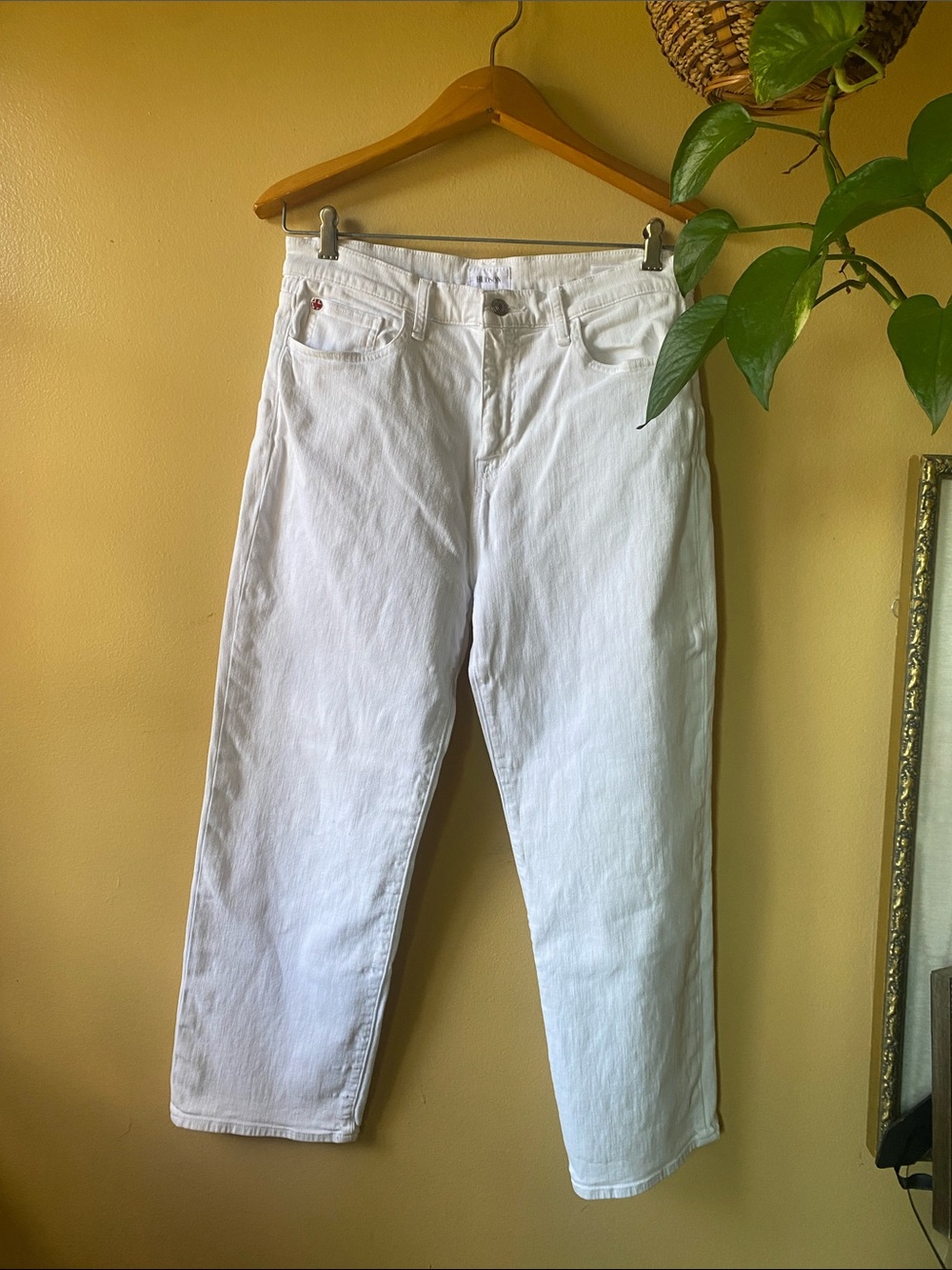 Hudson Denim Crisp White High-Rise Straight Jeans Noa Sz 29